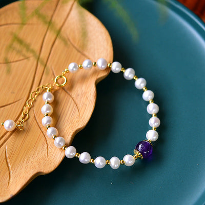 Transfer beads?Amethyst Pearl Bracelet