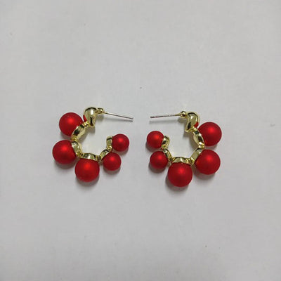 Simple Geometric Natural Freshwater Pearl Earrings