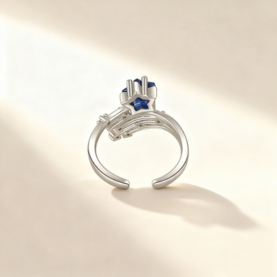 Star-Cut Sapphire & diamond Ring