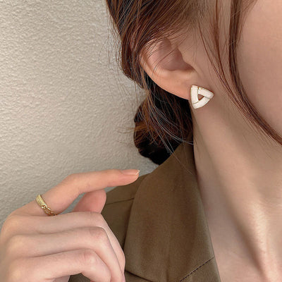 Geometric triangular stud earrings