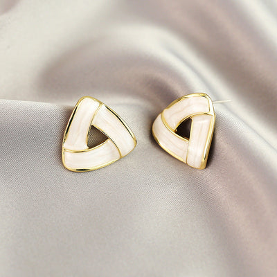Geometric triangular stud earrings