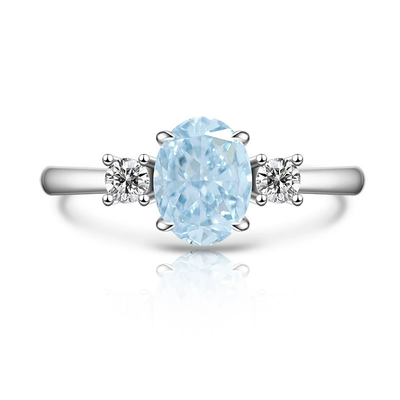 Transparent ice flower diamond ring