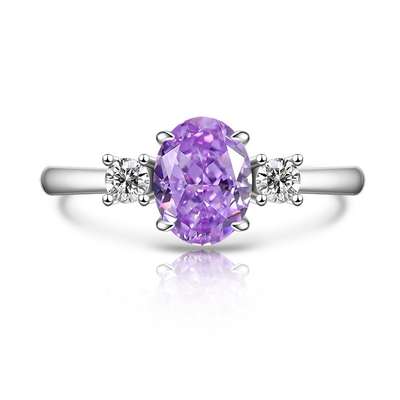 Transparent ice flower diamond ring