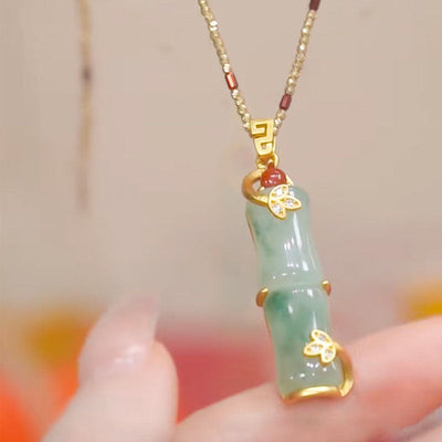 Rising Higher Natural Emerald Jade Stone Necklace