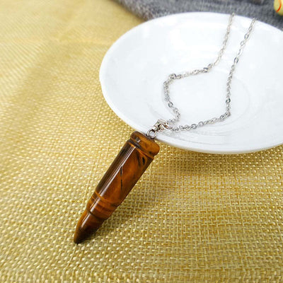 Bullet Natural Stone Pendant Necklace