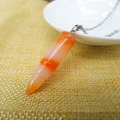 Bullet Natural Stone Pendant Necklace