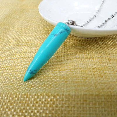 Bullet Natural Stone Pendant Necklace