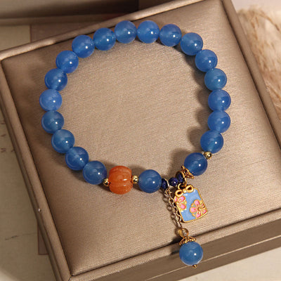 Lucky pendant pumpkin natural agate bracelet