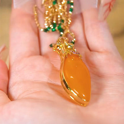Peacock Head Natural Agate Necklace