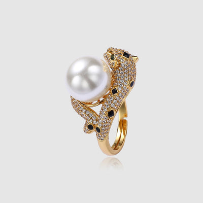 Leopard Natural Freshwater Pearl Necklace Earrings Ring