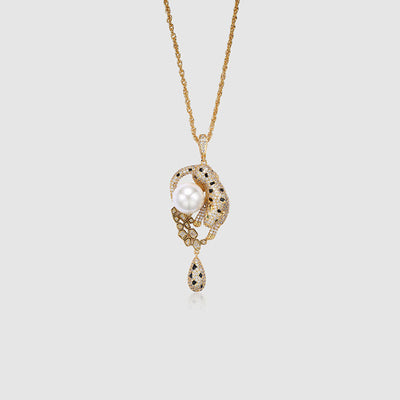 Leopard Natural Freshwater Pearl Necklace Earrings Ring