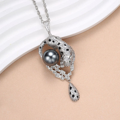 Leopard Natural Freshwater Pearl Necklace Earrings Ring