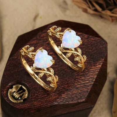 Leaf Branch Heart Ring