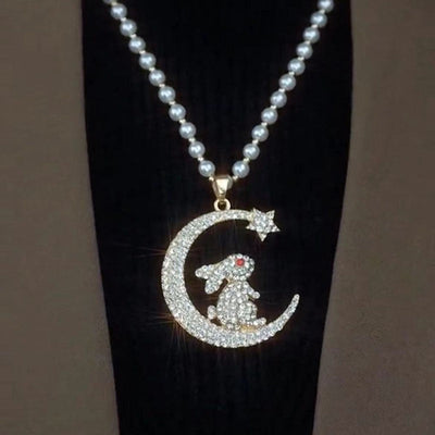 Moon Rabbit Natural Freshwater Pearl Necklace