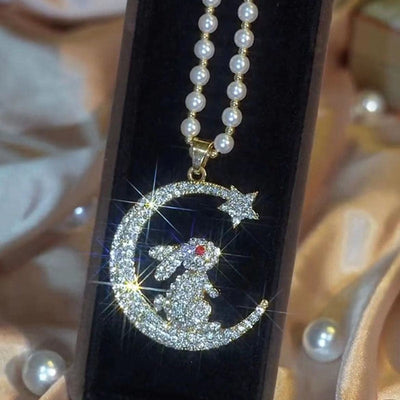 Moon Rabbit Natural Freshwater Pearl Necklace