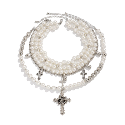 Irregular Pearl Multi-layer Round Bead Necklace