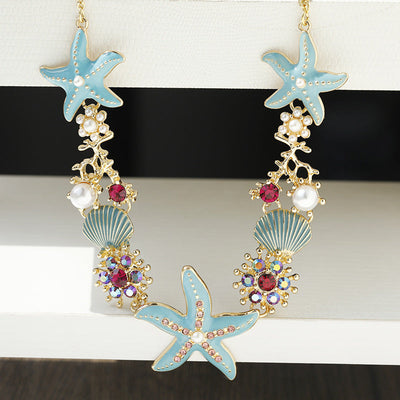 Starfish Shell Natural Freshwater Pearl Necklace