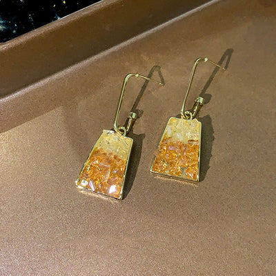Two tone natural crystal earrings
