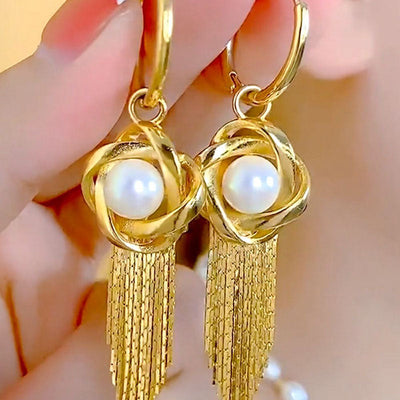 Spiral Beads Tassel Earrings