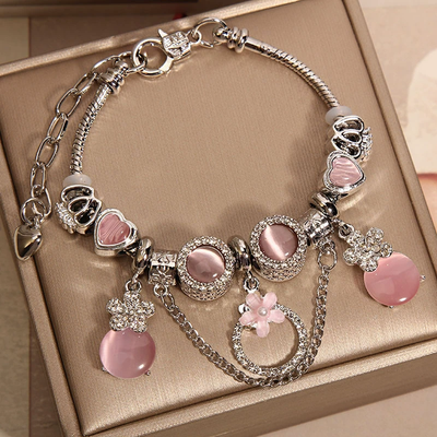 Natural Cat's Eye Cute Flower Pendant