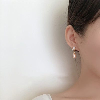 Butterfly natural pearl earrings