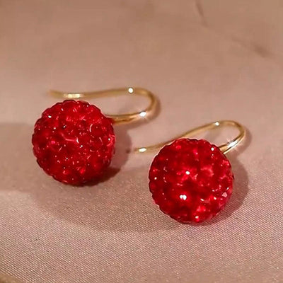 Red festive diamond earrings