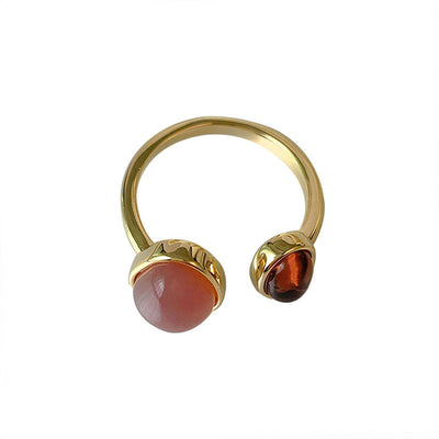 Fashionable Natural Stone Open Ring