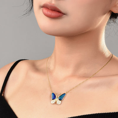 Color-changing butterfly magnetic necklace