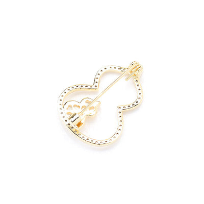 Double layer gourd natural shell brooch