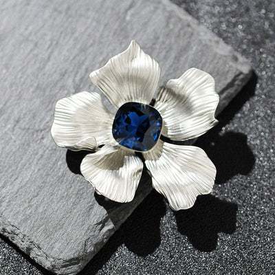 Floral natural crystal brooch