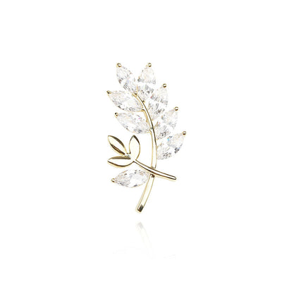 Double leaf branch brooch