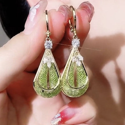 Mesh Hollow Water Drop Earrings