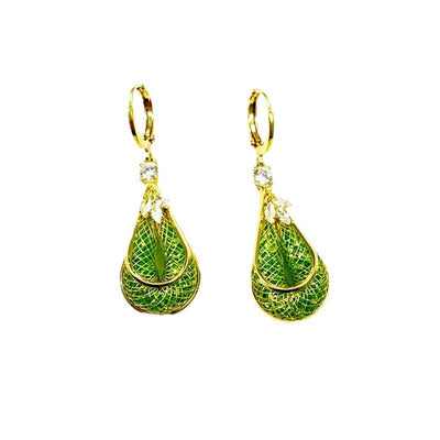 Mesh Hollow Water Drop Earrings