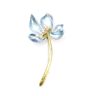 Three-dimensional lotus brooch