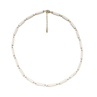 Natural white mother-of-pearl beaded necklace