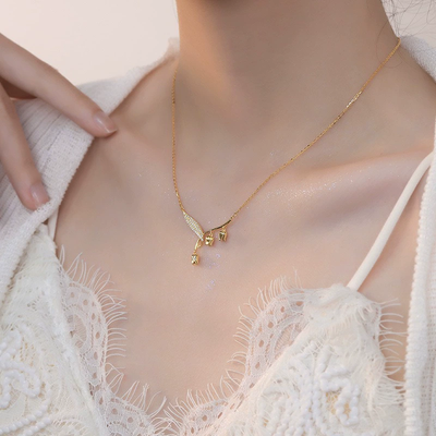Lily of the valley leaf pendant necklace