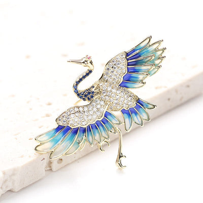 Elegant Crane Brooch