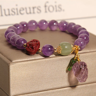 Grape natural crystal bracelet