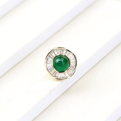 Green wavy edge small collar pin