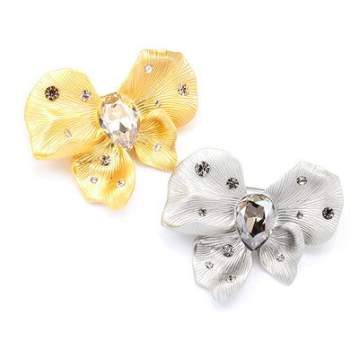 Butterfly natural crystal brooch
