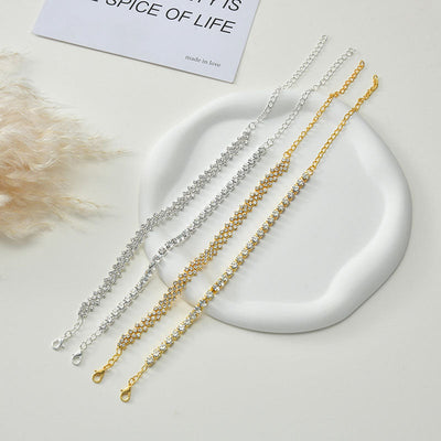 Stacked Rhinestone Anklet