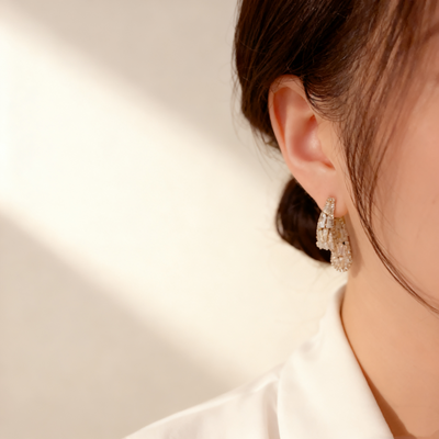 Diamond Mermaid Tail Earrings