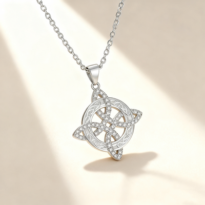 Celtic Knot Diamond Pendant Necklace
