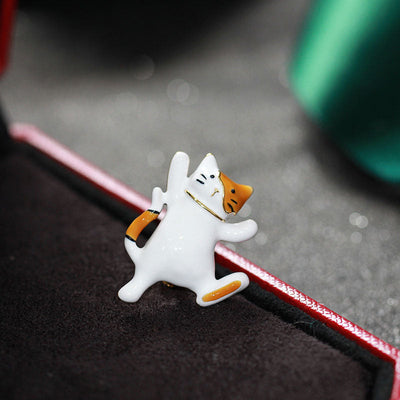 Cute kitten brooch