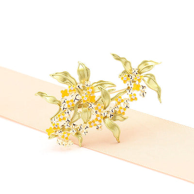 Osmanthus tree brooch