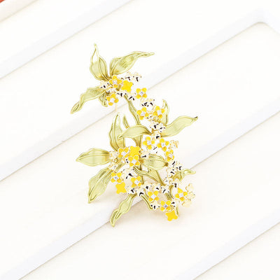 Osmanthus tree brooch
