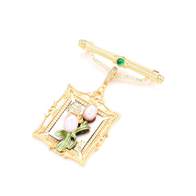 Western style picture frame brooch