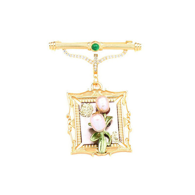 Western style picture frame brooch