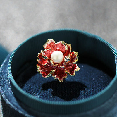 Multi-layered Peony Natural Freshwater Pearl Brooch