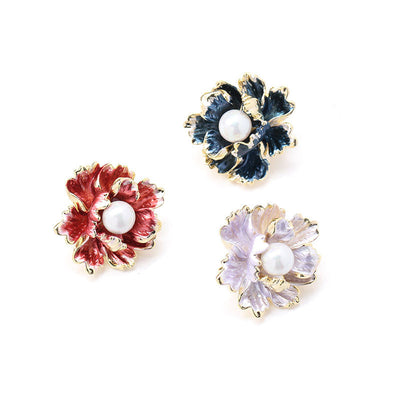 Multi-layered Peony Natural Freshwater Pearl Brooch